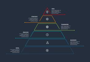 Line concept for infographic with 6 steps, options, parts or processes. Template for web on a black background. vector