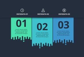 Creative dark infographic with 3 elements template for web on a black background, business, presentation. vector