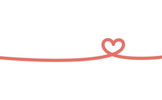 Heart continuous line drawing. Single contour heart for love design. vector