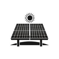 Solar Panel Array with Sun Symbol. icon design. vector