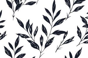 Elegant Floral Silhouettes Seamless Pattern. icon design. vector