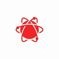 abstract atomic logo with circle shape vector