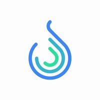 abstract water drop line logo vector