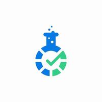 lab check mark logo design vector