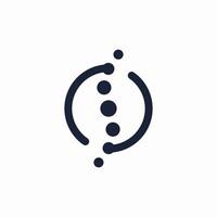 abstract spine logo with circle shape vector