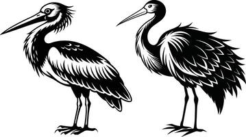 Stork simple silhouette on a white background vector