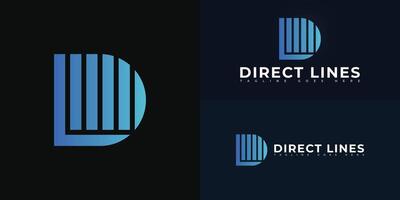 Abstract initial letter DL or LD in blue color isolated on multiple background colors. The logo is suitable for social event management app logo design inspiration templates. vector