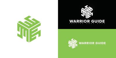 Abstract hexagon initial letter WG or GW in green color isolated on multiple background colors. The logo is suitable for fitness and sports business consulting logo design inspiration templates. vector
