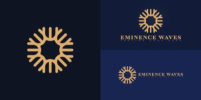 Abstract initial letter EW or WE in gold color isolated on multiple background colors. The logo is suitable for spa and esthetics logo design inspiration templates. vector