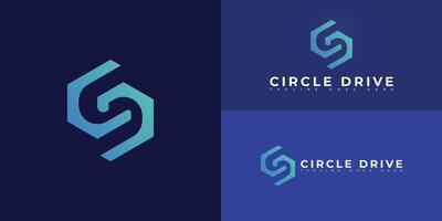 Abstract initial letter CD or DC in blue color isolated on multiple background colors. The logo is suitable for cell phone service logo design inspiration templates. vector