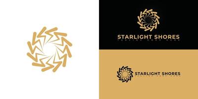 Abstract initial letter S or SS in gold color isolated on multiple background colors. The logo is suitable for apartment community logo design inspiration templates. vector