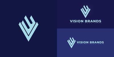 Abstract initial letter VB or BV in blue color isolated on multiple background colors. The logo is suitable for e-commerce business logo design inspiration templates. vector