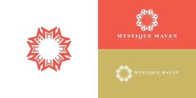 Abstract spiral initial letter M or MM in red color isolated on multiple background colors. The logo is suitable for beauty care product logo design inspiration templates. vector