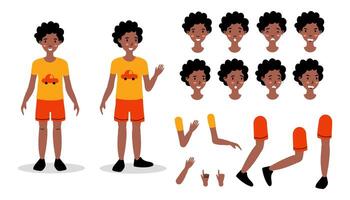 A collection of character design elements featuring a walking elderly man with various expressions vector
