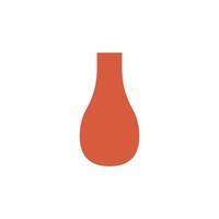 A simple orange vase design with a distinctive shape against a plain white background vector