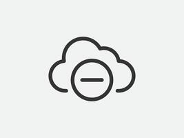 Technology icon cloud computing connection. Big data global server. Line design symbol. vector