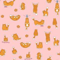 Cats seamless pattern . Cartoon cat background for baby, child fabric print. vector