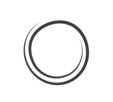 Round frame black and white ornament. Graphic border doodle. Ring curve link connection vector