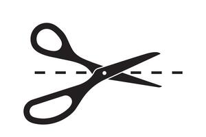 Cutting line by scissors icon. Separation paper sign. Trim coupone symbol. vector