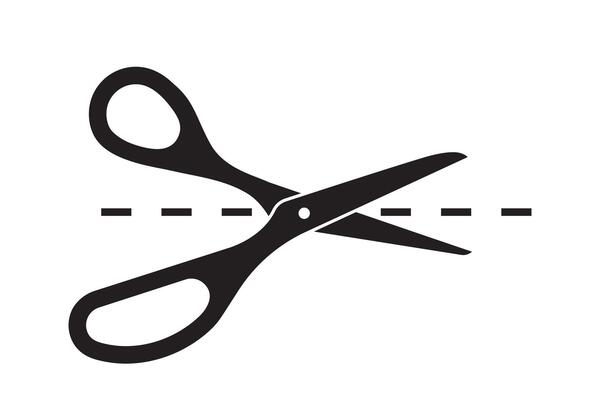 Cutting line by scissors icon. Separation paper sign. Trim coupone symbol.