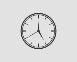 Clock icon . Flat design element watch isolated on white background. vector
