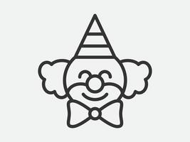 Clown toy icon on white background. Line style illustration. vector