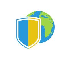 Ukrainian shield, a symbol of the protection of freedom and democracy in the world. Stop the war in Ukraine. vector