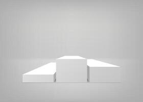 Empty stage. White background. Podium for presentation. illustration. vector