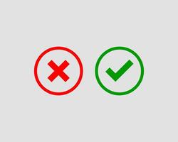 Cross and check mark icon symbol set. vector