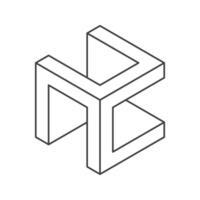 Cube logo, geometric design. Monochrome box logotype company, trendy techno emblem in isometric line style. vector