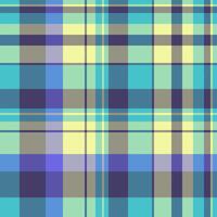 Antique texture textile pattern, clan plaid background . Pyjamas tartan check seamless fabric in indigo and cyan colors. vector