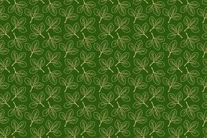Hand drawn floral pattern design. Simple ornament with plant and leaf. vector