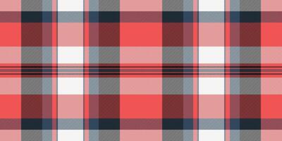 Trendy check fabric tartan, regular pattern background texture. Illustration textile plaid seamless in red and white colors. vector