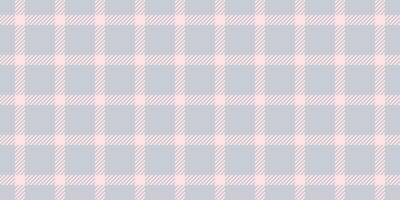 Presentation fabric seamless texture, structure plaid pattern. Gorgeous background textile tartan check in white and misty rose colors. vector