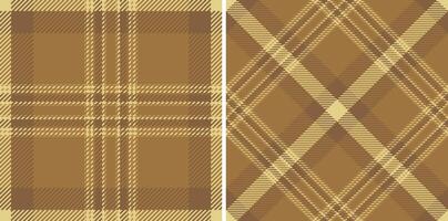 Background check seamless of tartan plaid with a texture fabric pattern textile. Set in coffee colors for wide grid patterns in modern fashion. vector