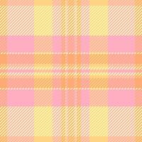 Covering background tartan , nostalgia check textile plaid. Outline texture seamless pattern fabric in red and yellow colors. vector