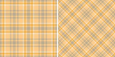 Plaid tartan fabric of texture pattern textile with a check seamless background. Set in gold colors for garment industry trends. vector