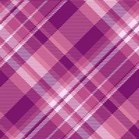 Display fabric textile texture, stage check seamless background. Quiet pattern plaid tartan in pink and magenta colors. vector