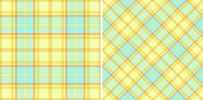seamless check of tartan plaid pattern with a textile background texture fabric. Set in happy colors for october fashion trends. vector