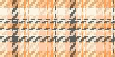 Nobility textile fabric, ceremony pattern background texture. Funky plaid check seamless tartan in orange and old lace colors. vector