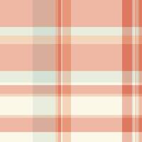 Pastel plaid background check, crease tartan textile . Cool texture seamless fabric pattern in light and orange colors. vector