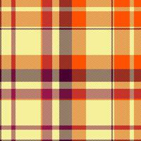 October textile tartan pattern, halloween fabric texture plaid. Customize check background seamless in yellow and bright colors. vector