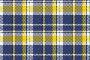 Idyllic check tartan fabric, mesh plaid texture. Fiber textile seamless pattern background in blue and white colors. vector
