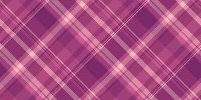 Long textile seamless, complexity tartan texture pattern. Fibrous plaid fabric background check in pink and light colors. vector
