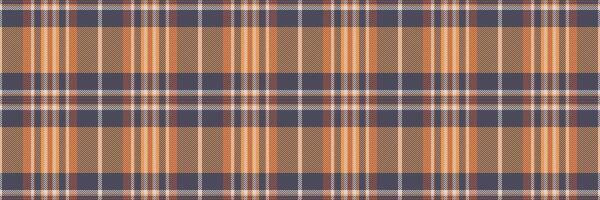 Shape textile pattern texture, outfit fabric tartan check. Horizontal seamless plaid background in pastel and orange colors. vector
