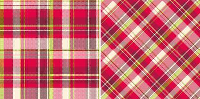 Tartan textile texture of pattern background plaid with a check fabric seamless. Set in neon colors for garment industry trends. vector