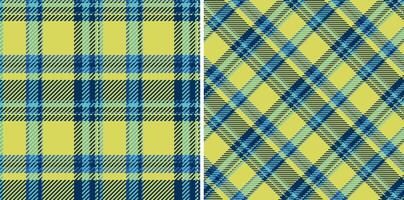 Check textile of texture background fabric with a pattern tartan plaid seamless. Set in winter colors for clothing style trends. vector