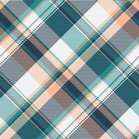 Sale textile tartan fabric, us pattern plaid seamless. Mockup background check texture in white and cyan colors. vector