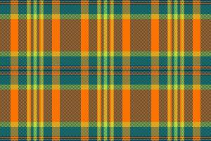 Factory seamless plaid pattern, youth background texture. Eps tartan check fabric textile in cyan and bright colors. vector