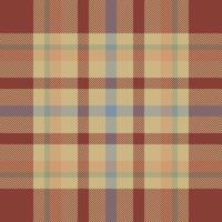 Plaid check pattern in orange and red colors. Seamless fabric texture. Tartan textile print. vector